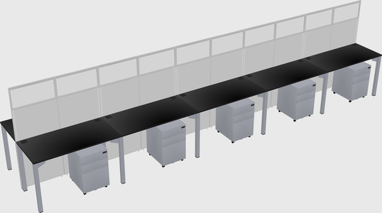Shared rectangular cubicle
