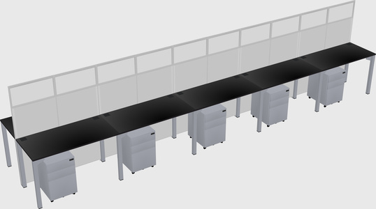 Shared rectangular cubicle