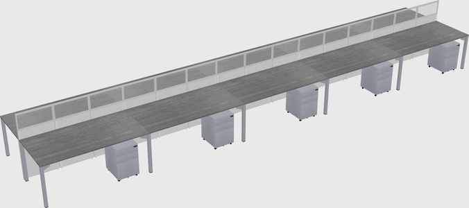 Shared rectangular cubicle