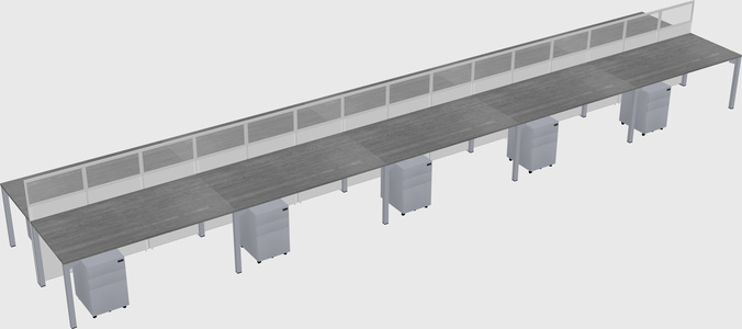 Shared rectangular cubicle