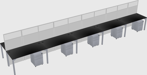 Shared rectangular cubicle