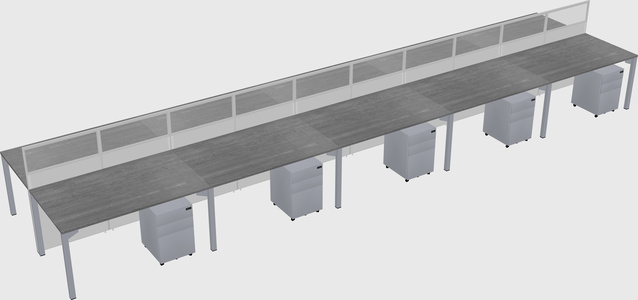 Shared rectangular cubicle