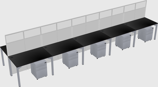 Shared rectangular cubicle