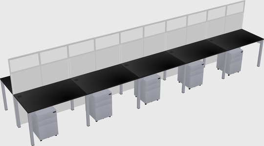 Shared rectangular cubicle