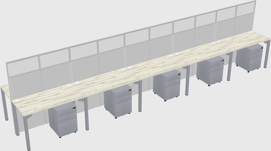 Shared rectangular cubicle
