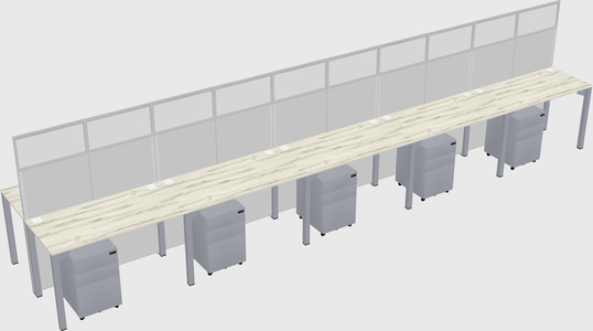 Shared rectangular cubicle