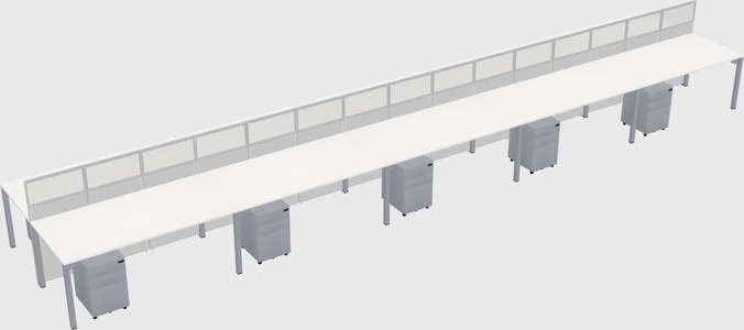 Shared rectangular cubicle