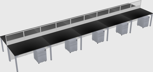 Shared rectangular cubicle