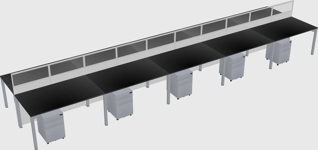 Shared rectangular cubicle