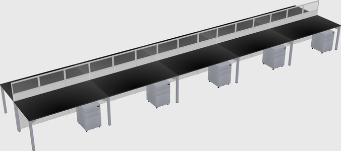 Shared rectangular cubicle