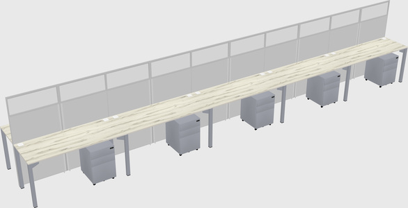 Shared rectangular cubicle