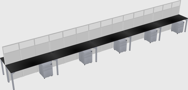 Shared rectangular cubicle
