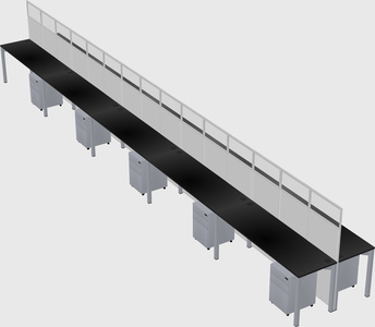Shared rectangular cubicle