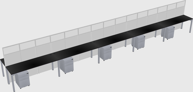 Shared rectangular cubicle