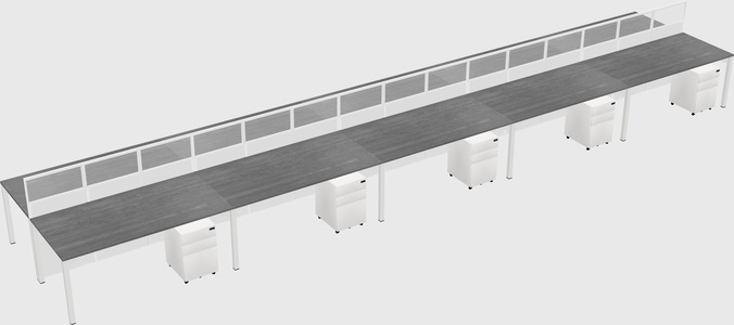 Shared rectangular cubicle