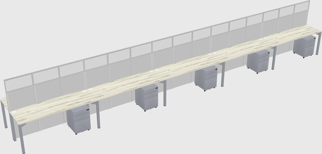 Shared rectangular cubicle