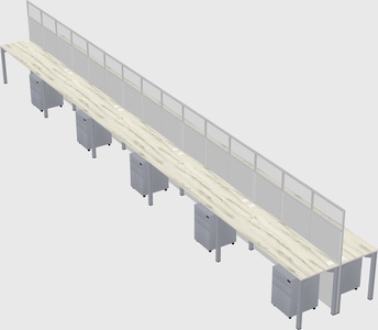 Shared rectangular cubicle