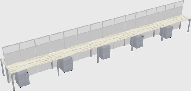Shared rectangular cubicle