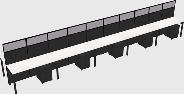 Shared rectangular cubicle