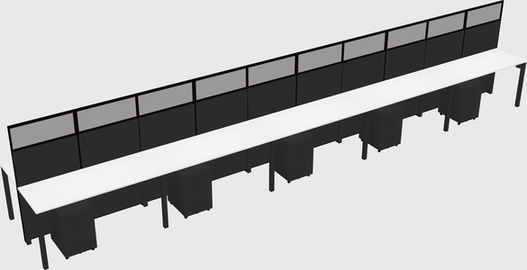 Shared rectangular cubicle