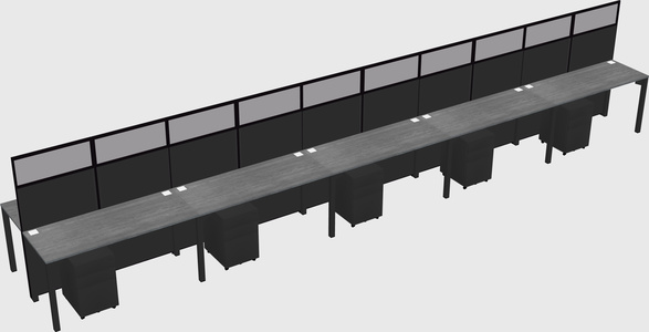 Shared rectangular cubicle