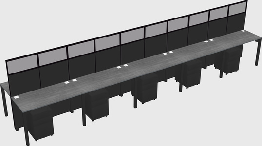 Shared rectangular cubicle