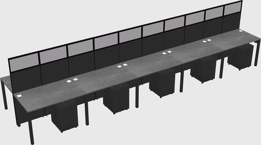 Shared rectangular cubicle