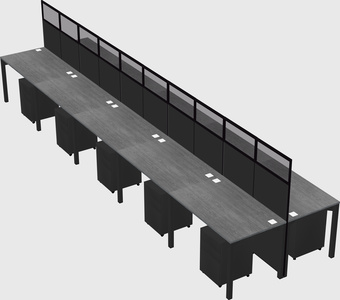 Shared rectangular cubicle