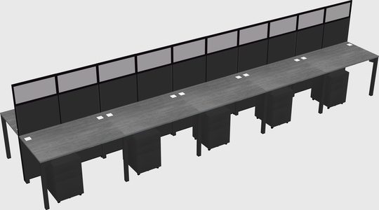Shared rectangular cubicle