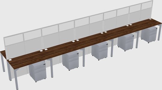 Shared rectangular cubicle