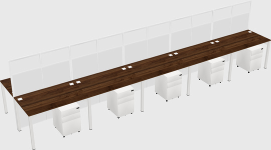 Shared rectangular cubicle