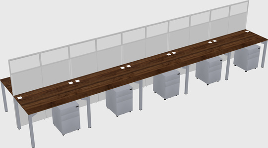 Shared rectangular cubicle