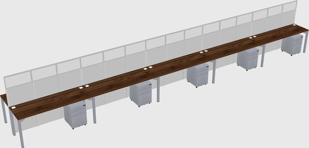 Shared rectangular cubicle