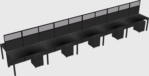 Shared rectangular cubicle