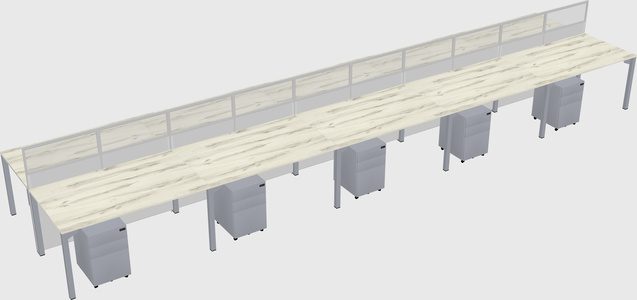Shared rectangular cubicle