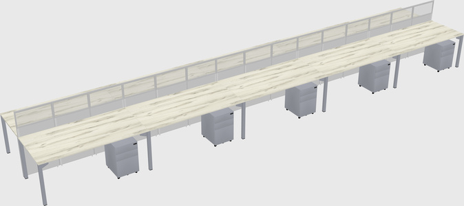 Shared rectangular cubicle