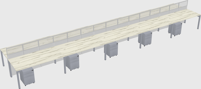 Shared rectangular cubicle