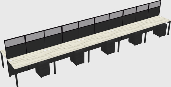 Shared rectangular cubicle
