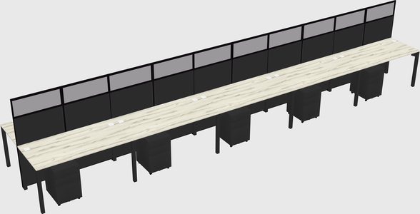 Shared rectangular cubicle