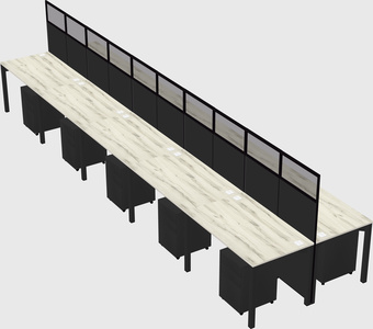 Shared rectangular cubicle