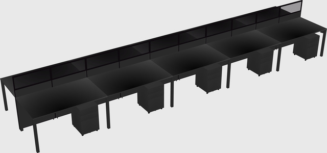 Shared rectangular cubicle