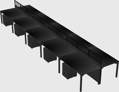 Shared rectangular cubicle