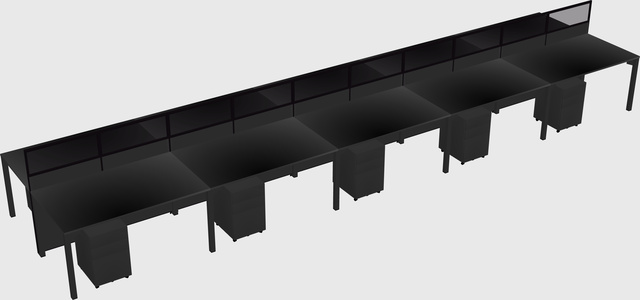 Shared rectangular cubicle