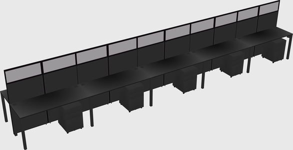 Shared rectangular cubicle