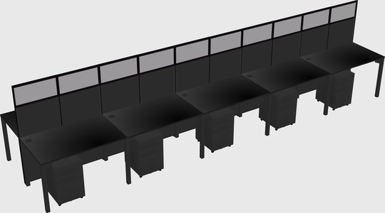 Shared rectangular cubicle