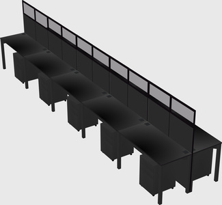 Shared rectangular cubicle