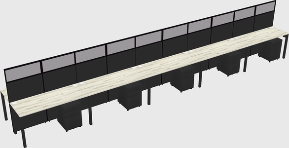 Shared rectangular cubicle