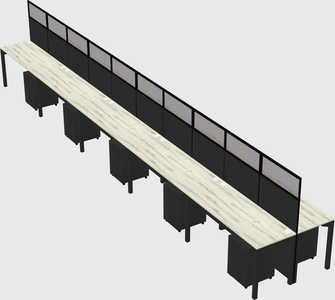Shared rectangular cubicle