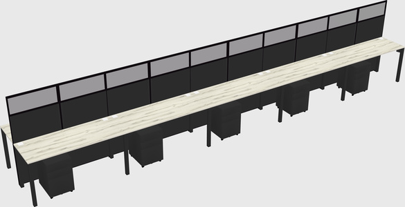 Shared rectangular cubicle