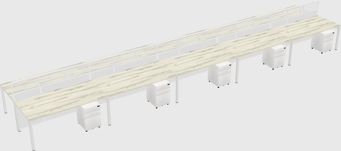 Shared rectangular cubicle
